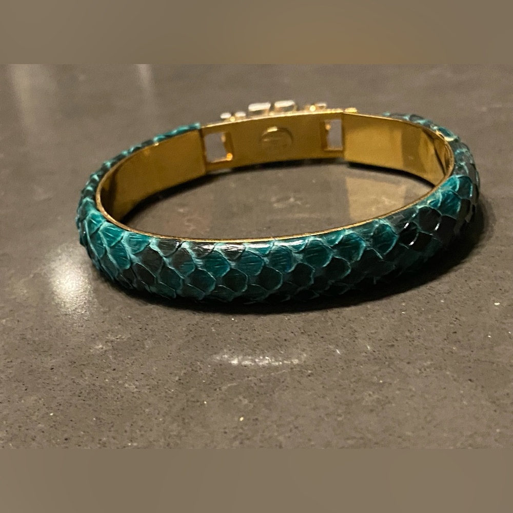 Beautiful Bangle with snake skin Made in Italy - Picture 8 of 9